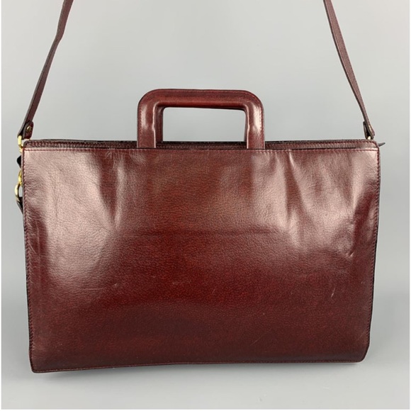 GOLDPFEIL Authentic Burgundy Leather Briefcase (Missing Shoulder Strap) - Picture 9 of 12
